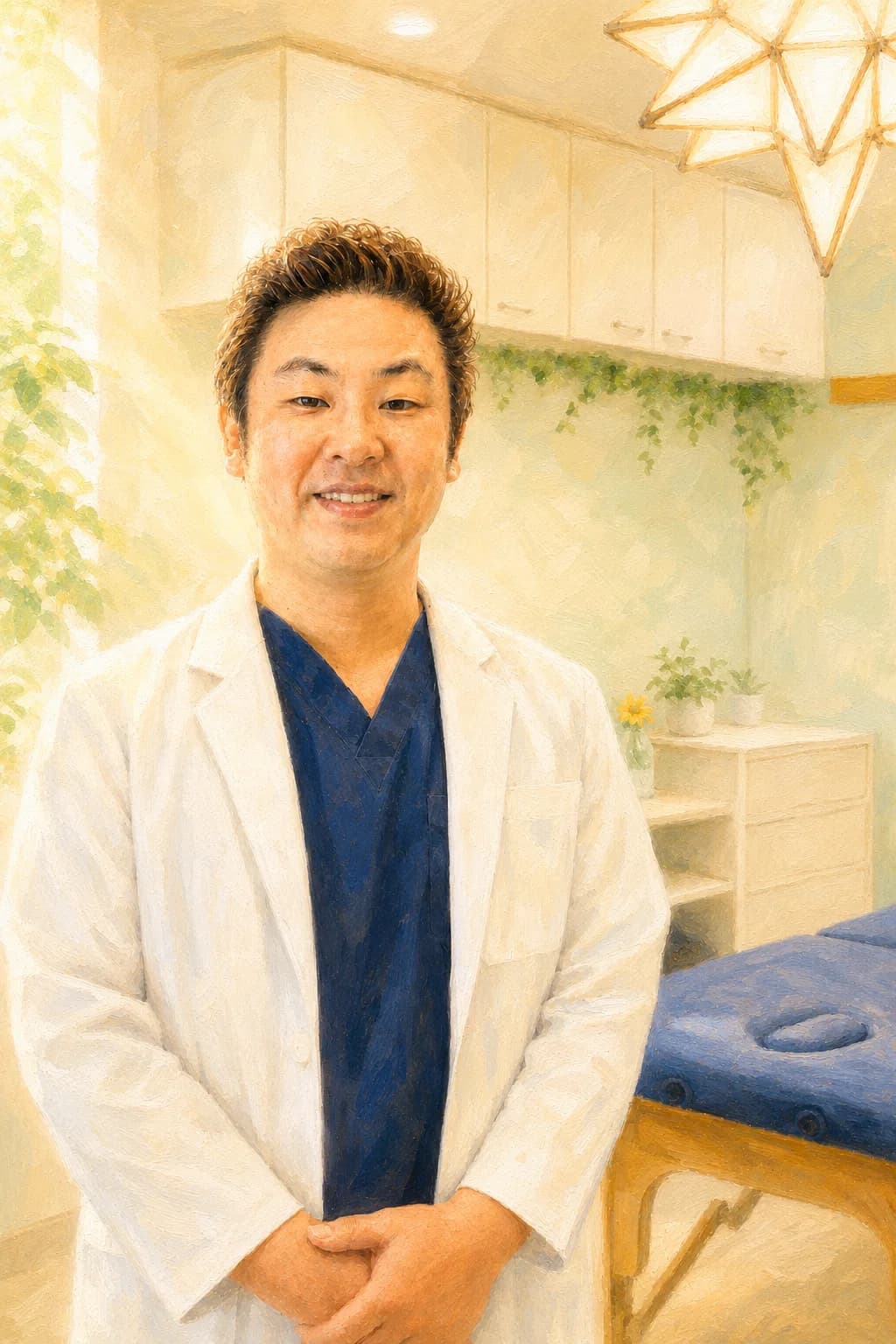 国家資格を持つ理学療法士を描いた絵画